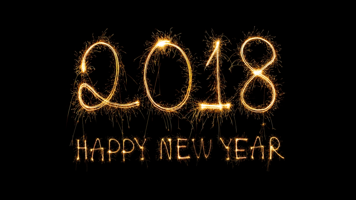2018 Happy New Year 5K Wallpaper