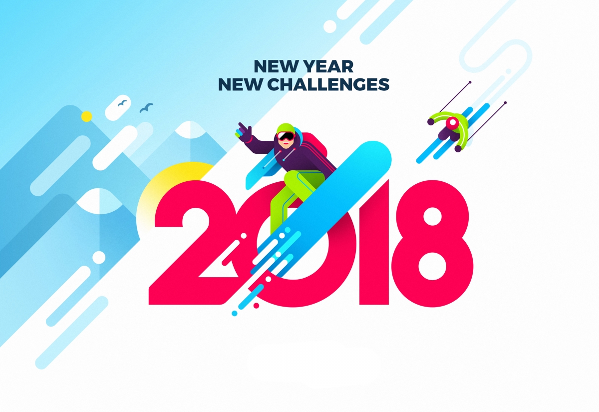 2018 new year ski sport wallpaper