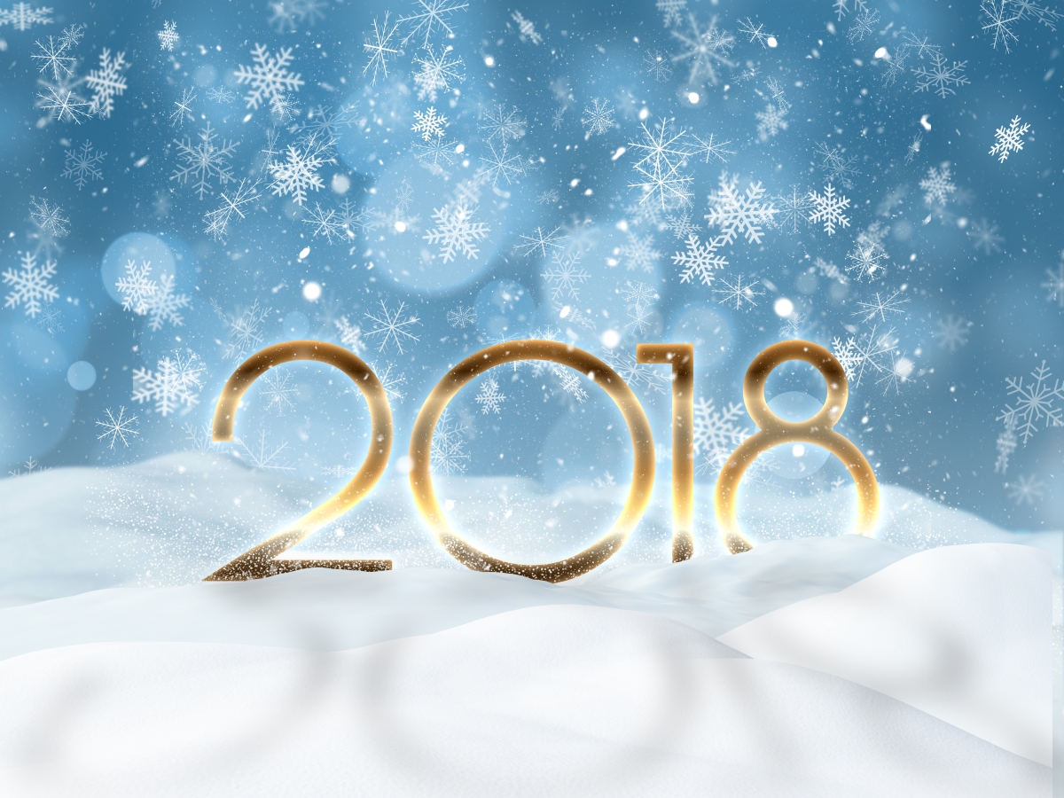 2018 happy new year snowflake 6k wall